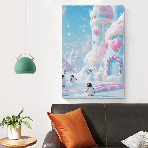 Pintura de pingüino en lienzo VSFCRQRQ ideal para dar vida al pasillo de casa 4