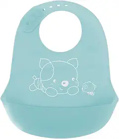 Babador Impermeável De Silicone Pega Cata Migalhas Ajustável Rosa
