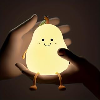 Gakivit(ガキビット) 子供用ナイトライト 7種類 色が変わるシリコンライト ビスフェノールA不使用 タッチコントロール付き 充電式バッテリー ゴーグル ソフトで安全な育児ライト(梨型)