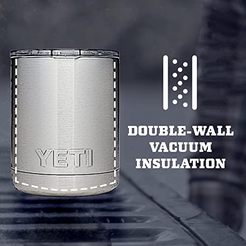 YETI Rambler 10 oz Lowball, Vacuum Insulated, Stainless Steel with MagSlider Lid, Navy