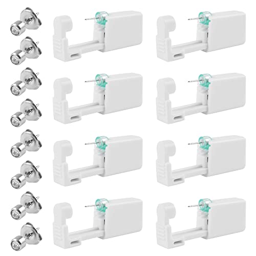 Hainue Piercing Pistole Ohrloch Stecher Einweg 8 Stück Ohrlochpistole Ohrring Stechen Set mit Kristall Ohrstecker Ohrlochpistole Kit Ohrlöcher Selbst Stechen für Ohrenpiercing Cover