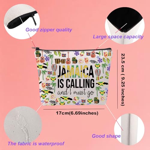KUIYAI Jamaica Vacation Makeup Bag for Lovers - Cosmetic Travel Gift for Girls Trip - Souvenir for Travelers (JamaicaMakeup)2