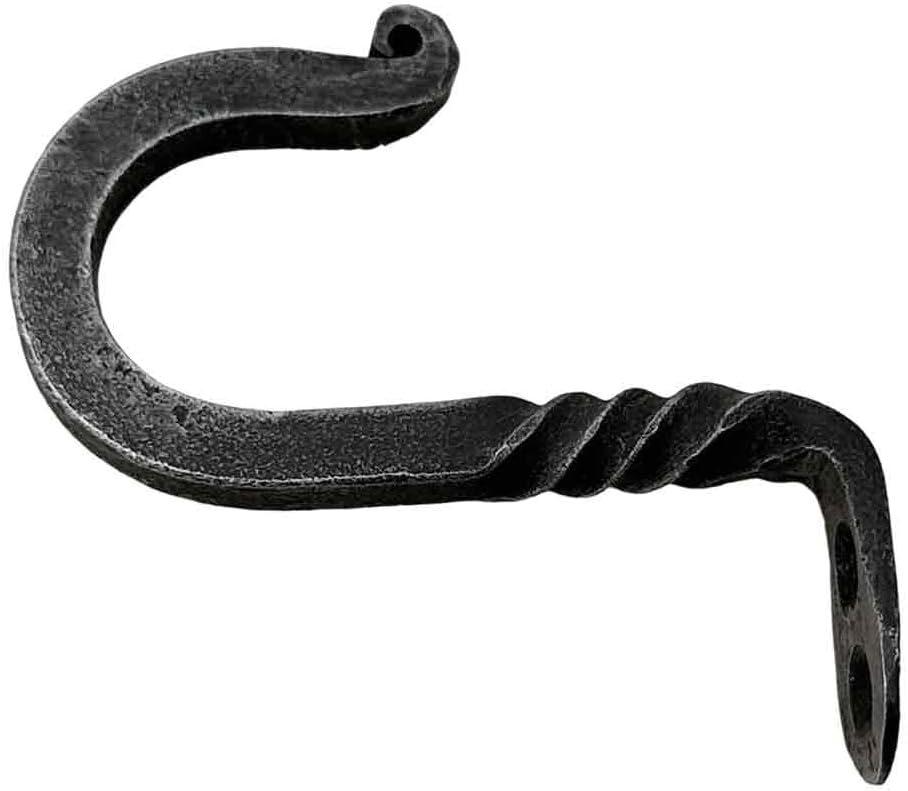 Living Ideas Hand Forged Under Mount Classic Style Ceiling Hook - Wrought Iron Handmade Twisted for Planters, Lanterns, Hanging Bird Feeders, Wind Chimes - Decorative Hooks image 5