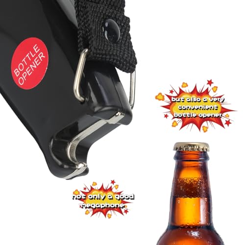 B S Lound Speaker 20 watt Megaphone with Siren Bullhorn,4 Mode,Foldable Handle for Dog Walking Emergency,Cheerleading,Home Party,Lifeguards,Coaches with Bottle Opener(Black) - Thumbnail 7