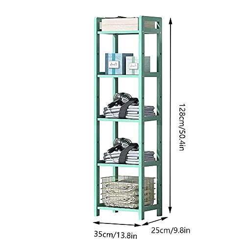Étagère debout en bambou vert noble 128cm, design moderne épuré - 3