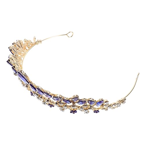 Coronas para mujer con diamantes de imitación y diseño metálico blanco para bodas y desfiles