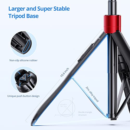 Image of ATUMTEK 60 inch Selfie Stick Tripod, All in One Extendable Phone Tripod Stand with Bluetooth Remote 360 Rotation for iPhone and Android Phone Selfies, Video Recording, Vlogging, Live Streaming, Red
