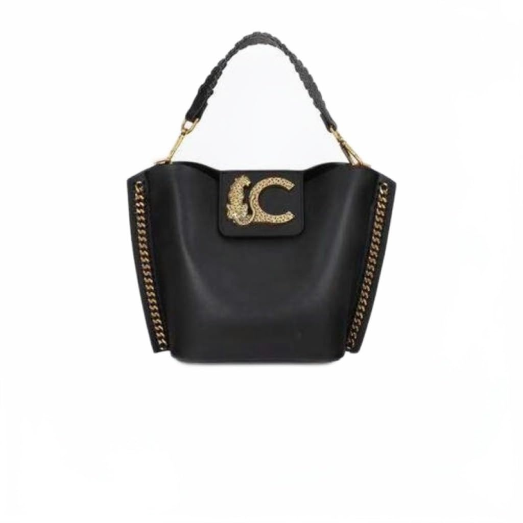 LOLA CASADEMUNT Bandolera con detalle de cadena y logo leopardo