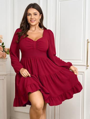 Image of SCOMCHIC Women's Plus Size Cocktail Mini Short Dress