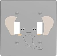 Vista 47 de Cubierta de interruptor de luz dúplex de elefante de dibujos animados de 1 banda, cubiertas de enchufe, placa frontal decorativa para receptáculo
