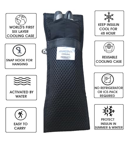 Image of Insulin Cooler Travel Case, Insulin Cooling Pouch 48 Hours, No Ice Packs Needed, Portable Insulin Carry Bag for Long Travel,Insulin Cooling case & Medicine Pouch for Travel Trio (Black)