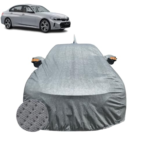 Image of Car Cover For BMW 3 Series Gran Limousine (2021-2026)| 100% Waterproof Cover with REFLECTIVE Mirror Pockets | Dustproof, Scratchproof, Heatproof 3 Series GL Car Cover |Soft Cotton Lining|GREY