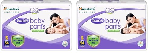 Image of Himalaya Total Care Baby Pants Diapers, Small, 54 Count, Up to 4-8kg (Pack of 2)