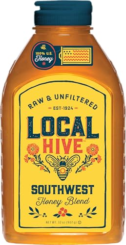 Image of Local Hive Southwest Raw & Unfiltered - 32 oz | 100% Pure U.S. Honey | Natural Sweetener Sourced from American Bees & Beekeepers | Medium-Bodied Cedar Flavor | Ideal for Tea, Baking & Cooking