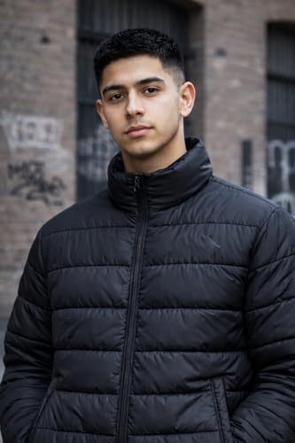 Image of BARKEYO Men's Winter Wear Black Puffer Bomber Biker Regular Wear Casual Jacket For Men