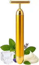 Massageador Facial T Gold 24K, Vibração Sônica, Efeito Lifting, Redução de Linhas, Olheiras e Inchaço