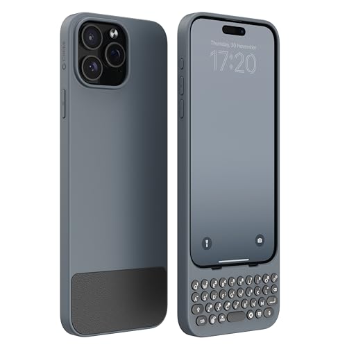 Clicks Keyboard for iPhone 15 Pro Max Keyboard Case for Premium Typing Experience Faster Accurate Typing Charge as Normal London Sky