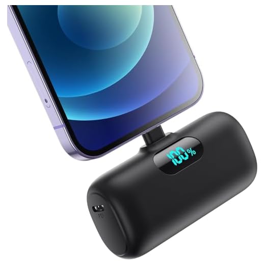 Mini Bateria Externa para iPhone, 5500mAh Power Bank 15W PD Carga Rapida Cargador Portátil Ultra Compacto Powerbank con Pantalla LED Compatible con iPhone 14/13/12/11/XS/8/7 y Más