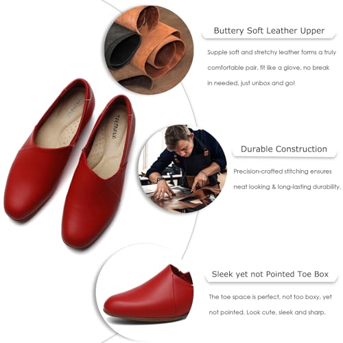 Women's Classic Comfort Dress Shoes Casual Leather Loafers Flats Cute Versatile Slip-Ons Everyday Work Shoes - Image 4