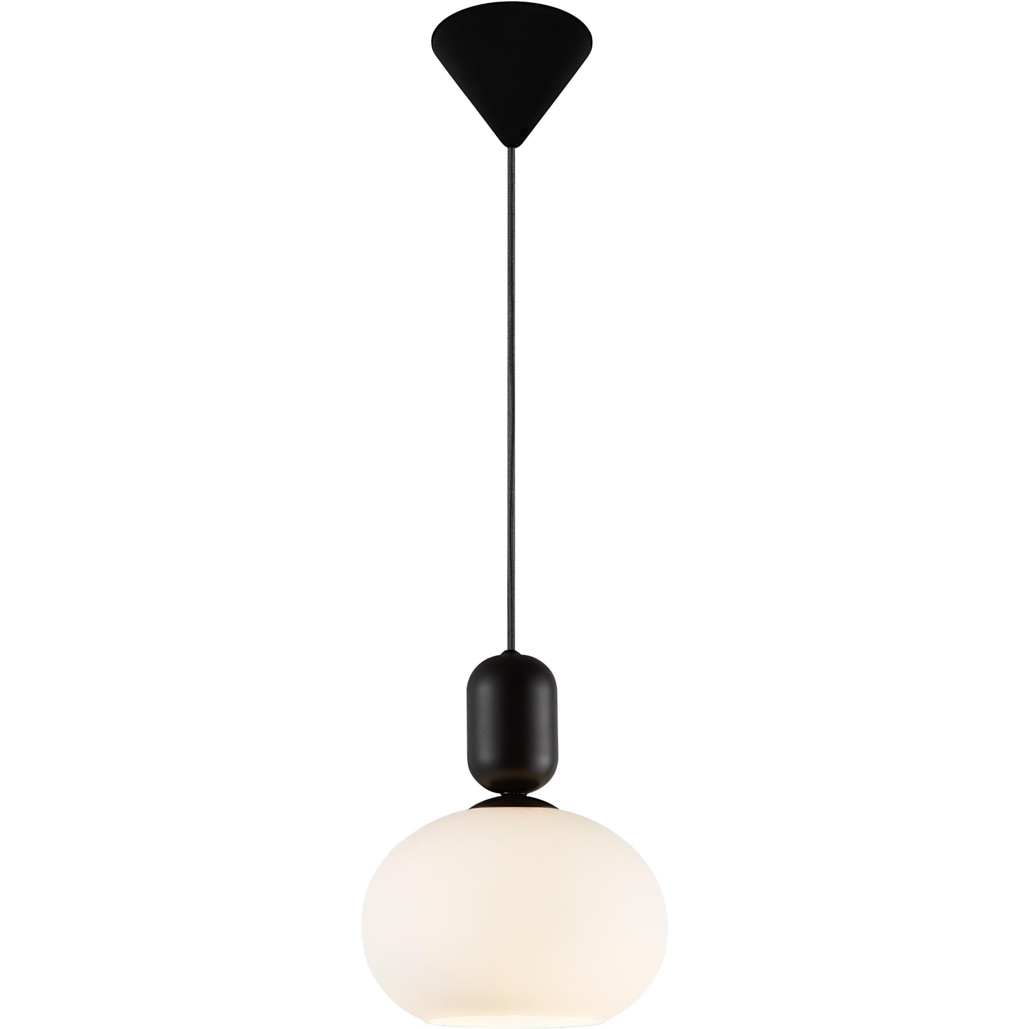Nordlux Notti Pendant Light Black Glass Livingroom E27 Mains 20cm