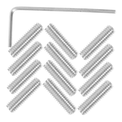 Toddmomy 12pcs Piano Saddle Screws Guitar Parts Straight Small Saddles Files Acoustic Guitar Bridge Kit Height Adjustment Screws Bass Screws Guitar Accessories Guitar Supplies Silver Metal