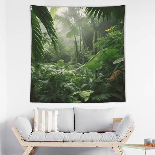 Tapisserie murale forêt tropicale amusante et personnalisée en tissu doux
