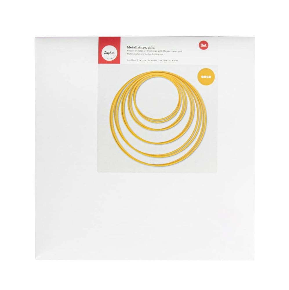 Rayher Anneaux En Métal, Blanc, Lot 10 Pces., 15cm , Fil 3,5mm