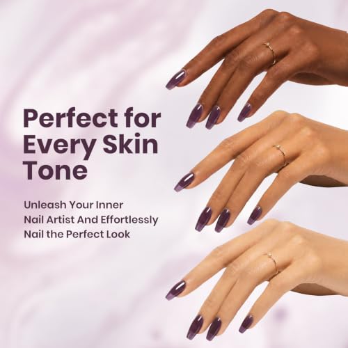 Image of Beetles Purple Gel Nail Polish - Fig Jelly 15ML Deep Purple Jelly Gel Polish Sheer Translucent Nail Polish Soak Off UV French Nail Art Salon DIY at Home Manicure Gift for Women