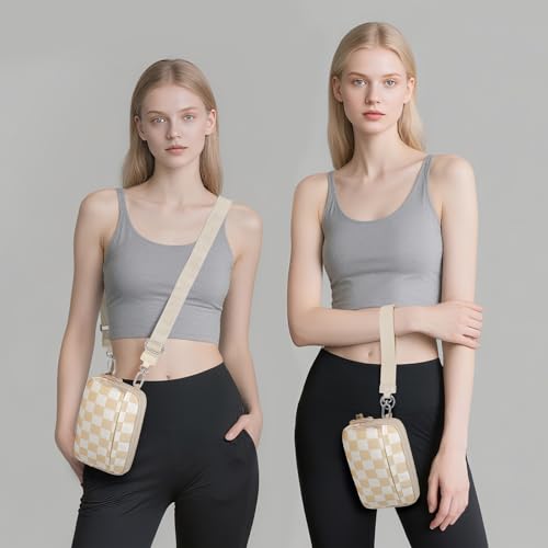 WOOMADA Checkerboard Wristlet Wallets for Women2