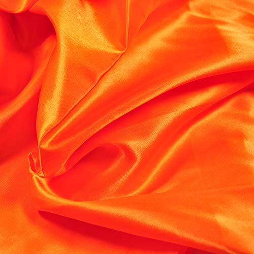 Image of Charmeuse Satin Orange Fabric, 60 inch Wide, Silky, for Wedding,Bridal,Decoration, Fashion,Apparel Crafts by 3YardS