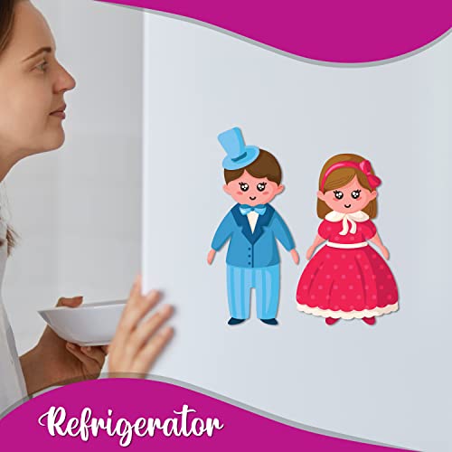 Image of Bhai Please Doll Couple Theme Wooden Fridge Magnet - Couple Gift