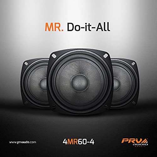 Prv Audio 4 Inch Midrange Speaker 4Mr60-4, 60 Watts Program Power, 4 Ohm, 30 Watts Rms Power Pro Audio Loudspeaker (Single) #TOP1