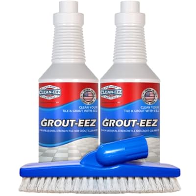 IT JUST Works! Grout-EEZ Super Heavy Duty Tile & Grout Cleaner and Whitener. Quickly Destroys Dirt & Grime. Safe for All Grout. Easy to Use. 2 Pack with Free Stand-Up Brush. The Floor Guys…