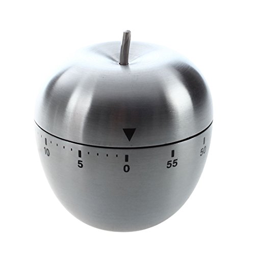 Buhdjfnke Acero inoxidable 60 minutos cuenta regresiva cocina cocina alarma mecánica temporizador reloj manzana forma