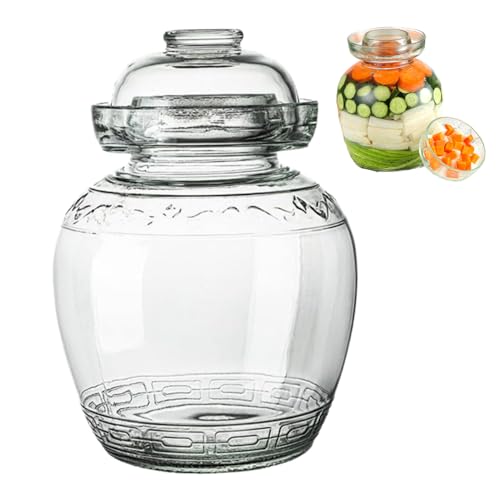 Récipient à cornichons 2,5 L en verre avec couvercle pour fermentation maison