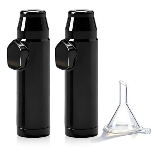 Snowtain 2 Stück Dosierer Portionierer Sniff Snuff Bottle Sniffer Spender Dispenser Schnupftabak Dosierer Snuff Board mit Trichter für Schnupftabakliebhaber im Freien auf Reisen