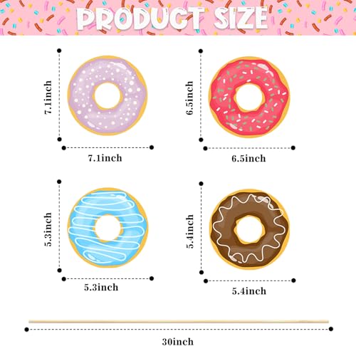 Image of Doughnut Party Centerpiece Sticks,Donut Birthday Party Decorations Summer Sweet Grow Up Party Table Sign .Set of 16