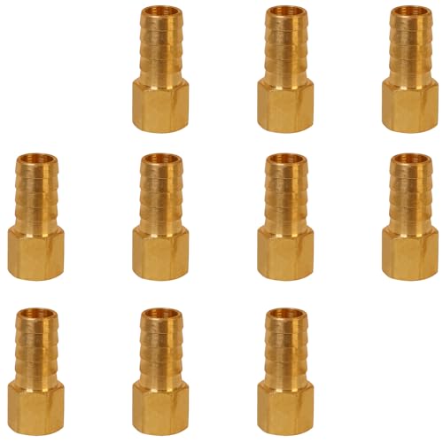 Supply Giant C48-262J-10 Hose Barb x Female Reducing Adapter, 1/4" HB 1/8" FIP, Brass (10 Pack)
