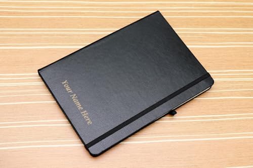 Image of VANCHER 2 in 1 Personalized Diary & Pen Combo with Name Engraving | Premium A5 Leather Finished Notebook 192 Pages with Elastic Strap | Elegant Gift Set for All Occasions (Design 4)