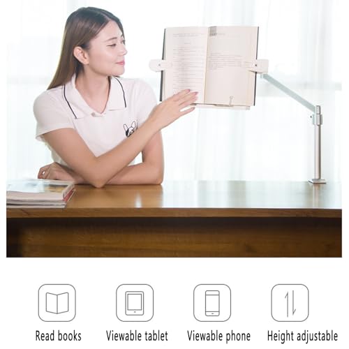 Support de lecture rotatif 360 à hauteur variable pour livre et tablette tactile - 2