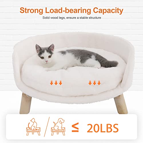 Bingopaw Elevated Pet Bed,Nordic Pet Stool Bed With Cozy Pad Waterproof,Pet Chair With Sturdy Wood Legs For Small Dog Kitten #TOP5