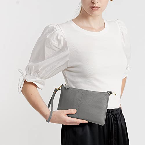 Image of Uromee Wristlet Wallet Clutch Purses for Women Genuine Leather Crossbody Bag Handbag with Detachable Shoulder Chain