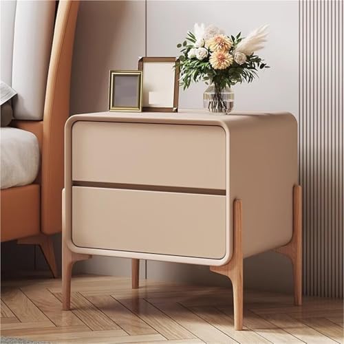 Stylish Solid Wood Nightstand with 2 Drawers - Easy Assembly Bedside Table for Living Room & Small Spaces, Perfect Storage Solution for Any Room