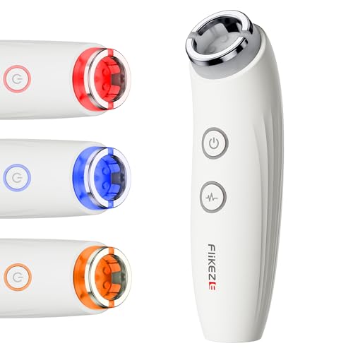 FliKEZE Red Light Therapy Device for Face and Neck, 3-in-1 Microcurrent & Vacuum Facial Massager, Skin Tightening, Firming and Anti-Aging Skincare Tool (White)
