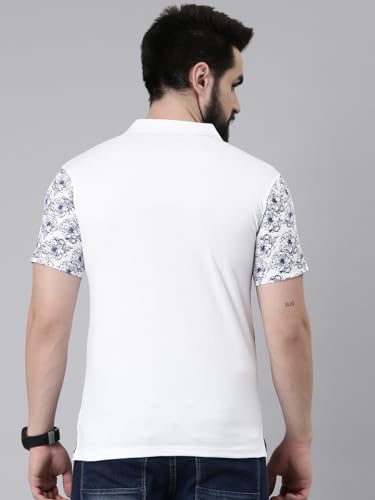Image of KRYPTIC Men's Ultra-Soft Cotton Rich Casual Printed Half Sleeve Regular Fit Classic Polo T-Shirt - Soft, Cool & Stylish Everyday Wear