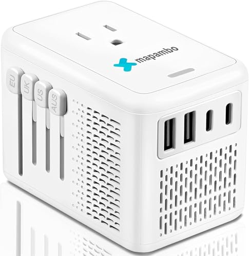 Mapambo 220V To 110V Voltage Converter Us To Europe For Hair Dryer With 2 Usb Port 2 Usb C International European Universal Travel Adapter Worldwide Step Down Power Converter Plug Combo cover