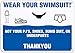 Produktbild Wear Swimsuit only! Not Your PJ's Shoes Blechschild Retro Warnschild Vintage Metall Poster Plakette Eisen Malerei Kunst Dekor für Home Cafe Garden Pub Büro 30x20 cm