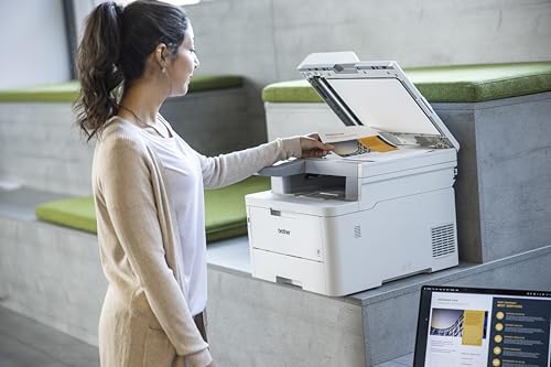 Image of Brother MFC-L3760CDW (New Launch) Auto Duplex Color Laser Printer, 3.5 inch Touch Screen Display, (Print Scan Copy Fax), 512 MB Memory, ADF, WiFi Dual Band WiFi Direct LAN USB, 26 PPM, Free Installation
