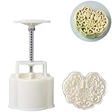 DFAOLLI DIY 3D Mooncake Mould Set Flowers and Grass Pattern Shape Moon Cake Mold Pastry Making Cookie Molds for Mid-Autumn Festival(Size:75g-As one wishes)