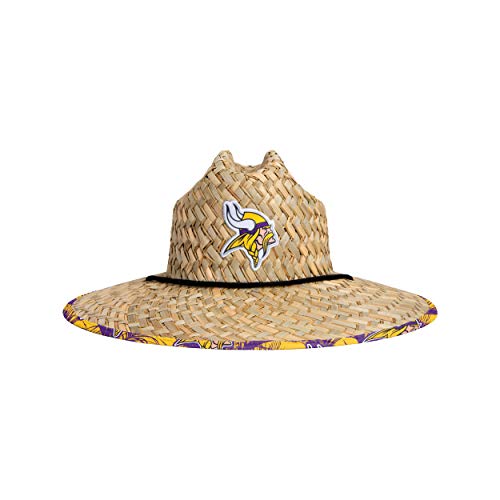 Image of NFL Team Logo Americana Floral Lifeguard Beach Straw Sun Hat